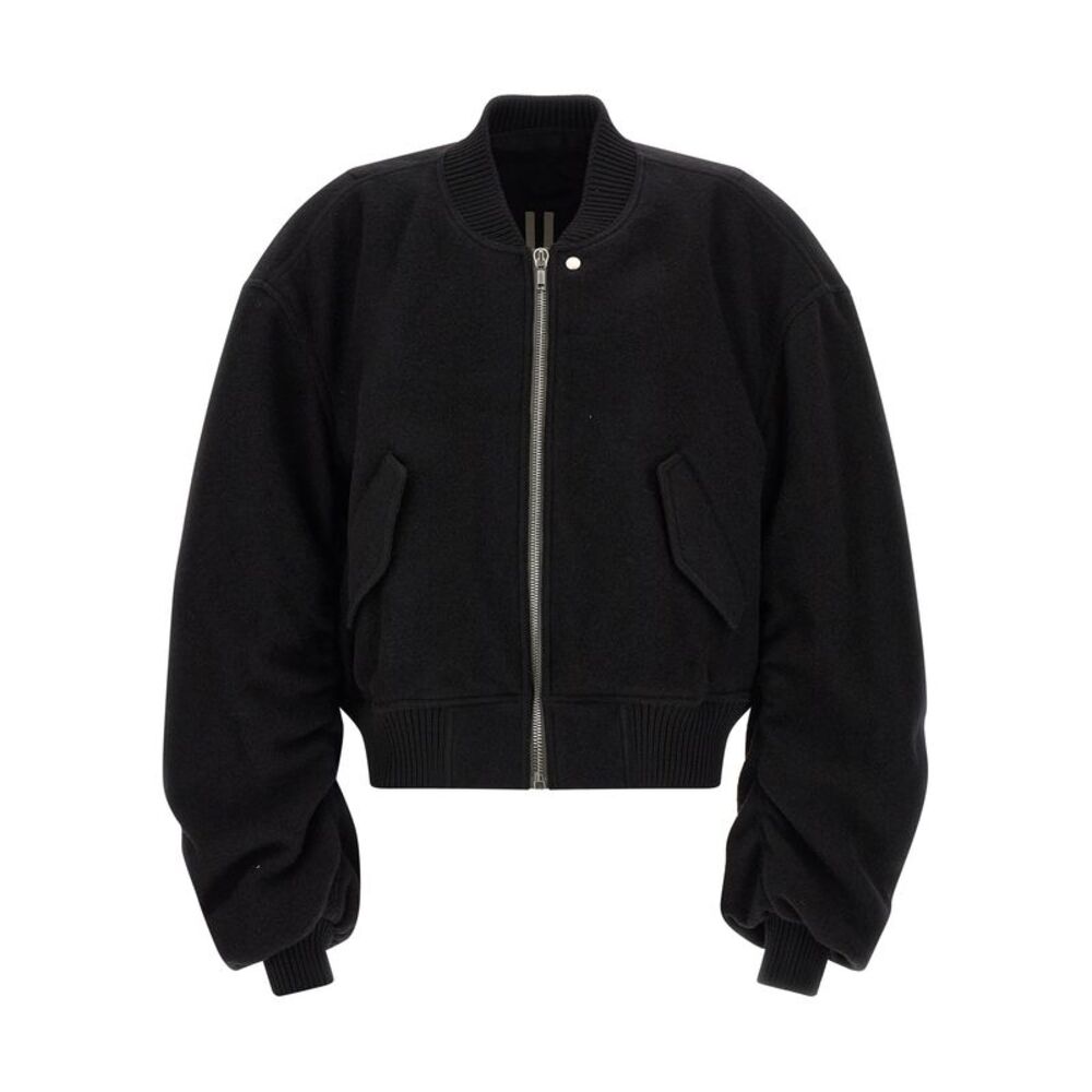 Rick Owens Black Virgin Wool Men's Bomber